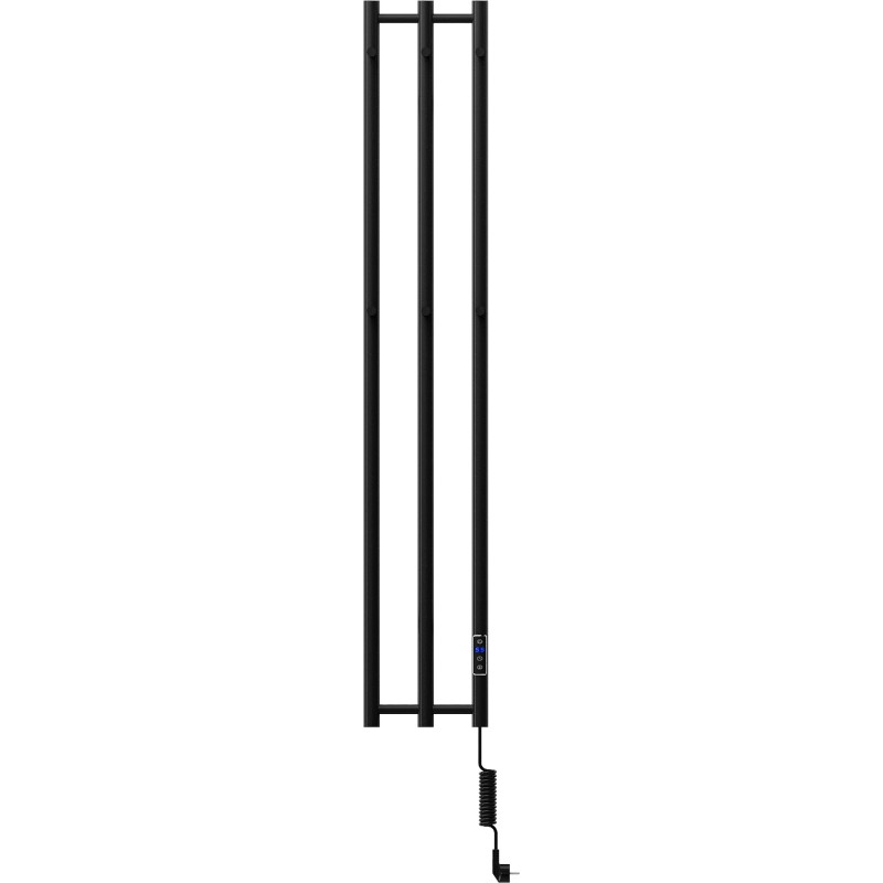 Mexen Pino radiador eléctrico con soportes para toallas 1405 x 242 mm, 200 W, negro - W301-1405-242-00-70