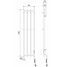 Mexen Pino radiador eléctrico con toalleros 1405 x 347 mm, 250 W, negro - W301-1405-347-00-70