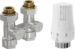 Mexen G01 tweepijps thermostaatset DN50, rechte 1/2"x16 mm, nikkel - W912-016-918-01