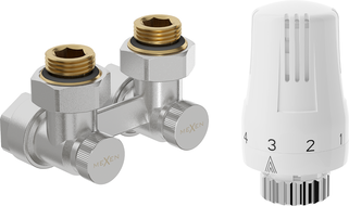 Mexen G01 thermostatische tweepijpset DN50, hoek 1/2"x16 mm, nikkel - W911-016-918-01