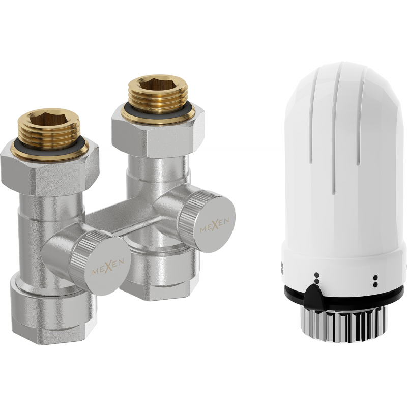 Mexen G03 termostatski komplet DN50, naravnost 1/2"x16 mm, nikel - W912-016-938-01