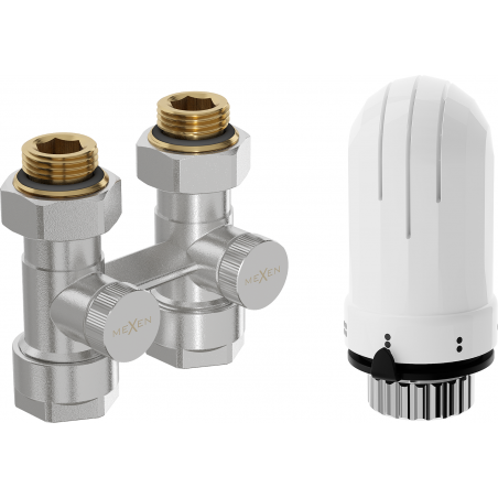 Mexen G03 thermostatisches Zweirohrsystem DN50, gerade 1/2"x16 mm, Nickel - W912-016-938-01