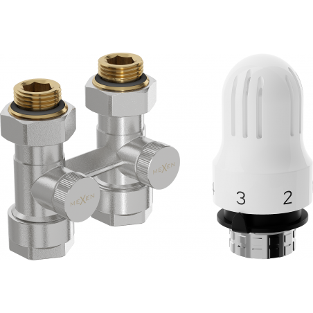 Mexen G04 termostatski set s dvije cijevi DN50, ravni 1/2"x16 mm, nikal - W912-016-948-01