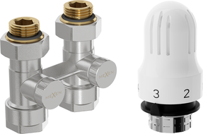 Mexen G04 conjunto termostático de dois tubos DN50, reto 1/2"x16 mm, níquel - W912-016-948-01