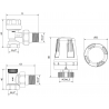 Mexen G01 kutni termostatski set, nikal - W913-012-918-01