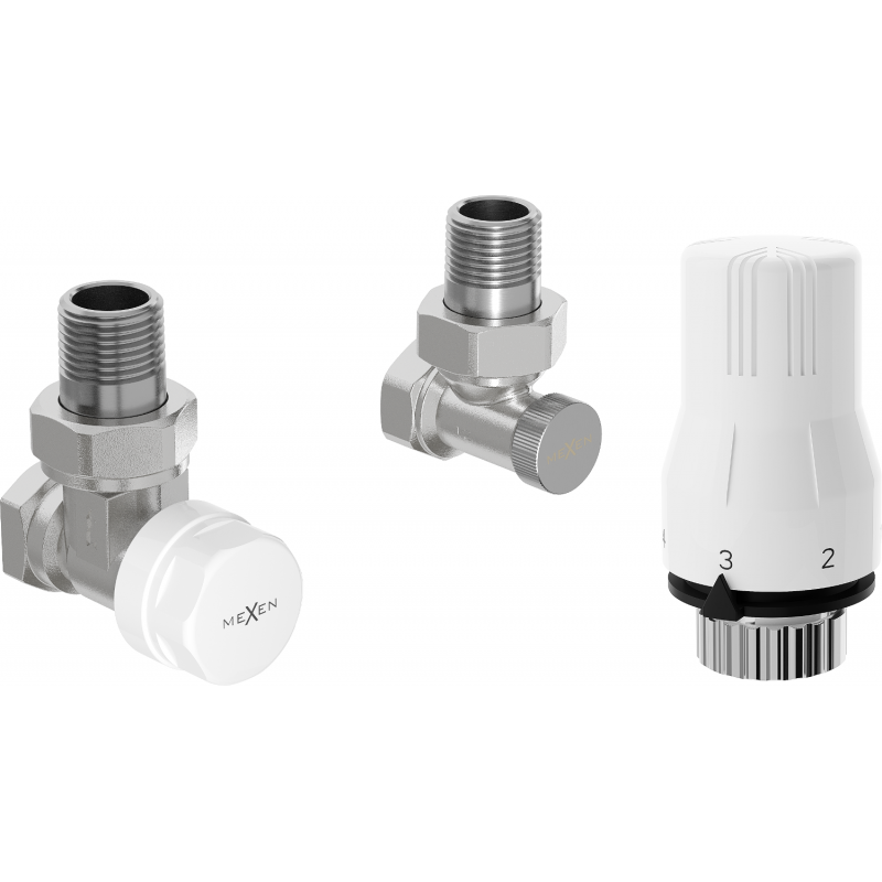 Mexen G02 angled thermostatic set, nickel - W913-012-928-01