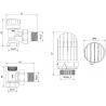 Mexen G03 thermostatische hoekset, nikkel - W913-012-938-01