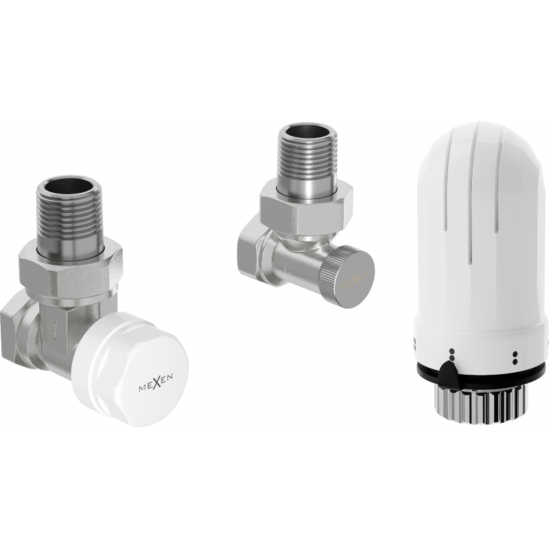 Kit thermostatique d'angle Mexen G03, nickel - W913-012-938-01