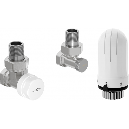 Kit thermostatique d'angle Mexen G03, nickel - W913-012-938-01