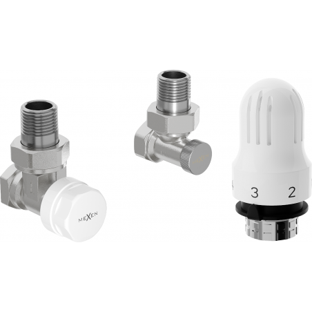 Mexen G04 termostaatiline nurkkomplekt, nikkel - W913-012-948-01