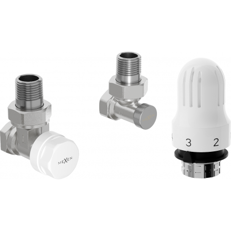 Mexen G04 thermostatische set hoek, nikkel - W913-012-948-01