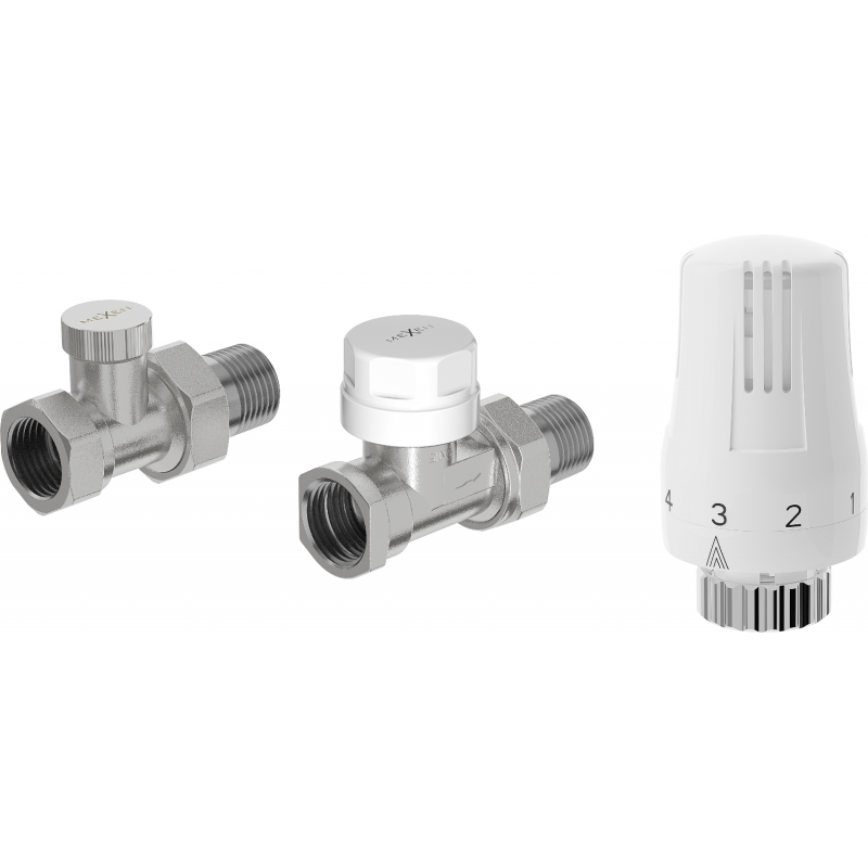 Mexen G01 Thermostat-Set gerade, Nickel - W914-012-918-01