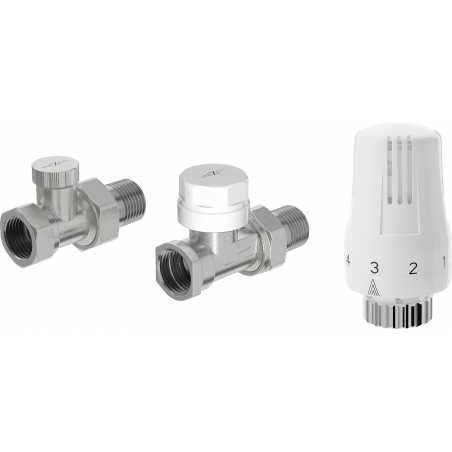 Mexen G01 Thermostat-Set gerade, Nickel - W914-012-918-01