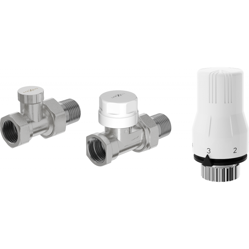 Mexen G02 set termostatico dritto, nichel - W914-012-928-01