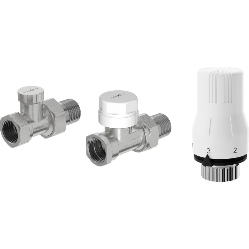 Mexen G02 sirge termostaatiline komplekt, nikkel - W914-012-928-01