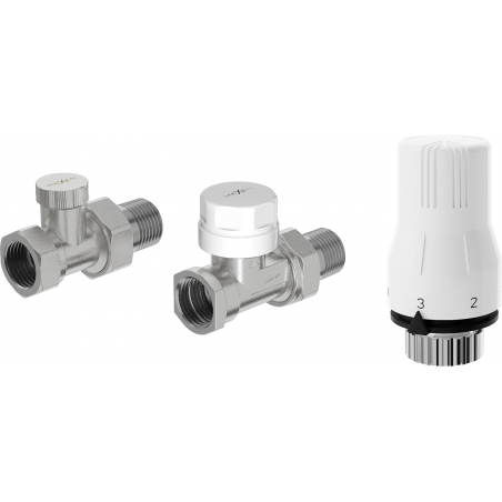 Mexen G02 Thermostat-Kit gerade, Nickel - W914-012-928-01