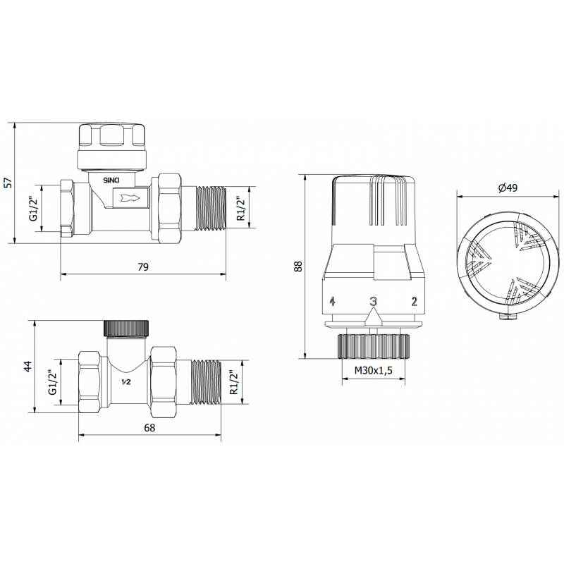 Mexen G02 conjunto termostático reto, níquel - W914-012-928-01