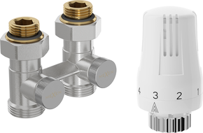 Mexen G01 termostatset två-rör DN50, rak 1/2"x3/4", nickel - W912-012-918-01