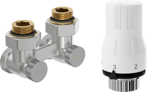 Mexen G02 dvorazinski termostatski set DN50, kutni 1/2"x3/4", nikal - W911-012-928-01