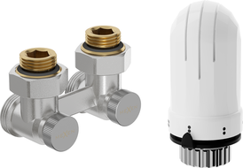 Mexen G03 tvårörs termostatsats DN50, vinklad 1/2"x3/4", nickel - W911-012-938-01