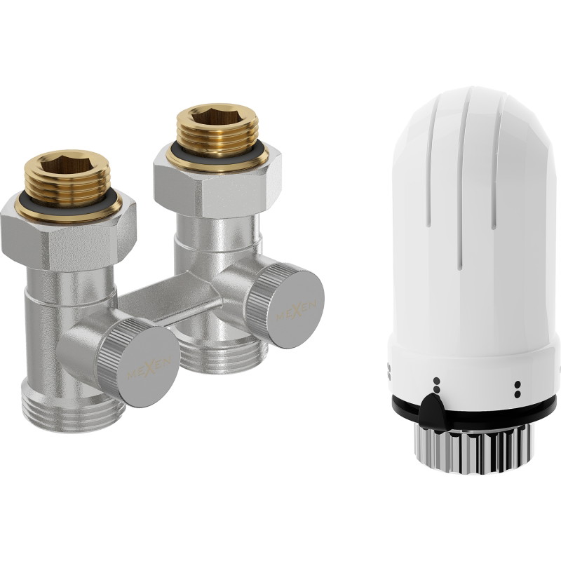 Mexen G03 dvocijevni termostatski set DN50, ravni 1/2"x3/4", nikal - W912-012-938-01