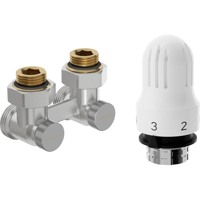 Mexen G04 dvorazinski termostatski set DN50, kutni 1/2"x3/4", nikal - W911-012-948-01