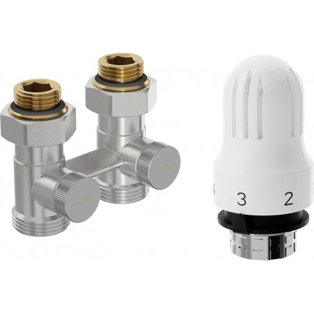 Mexen G04 termostatski set s dvostrukom cijevi DN50, ravan 1/2"x3/4", nikal - W912-012-948-01