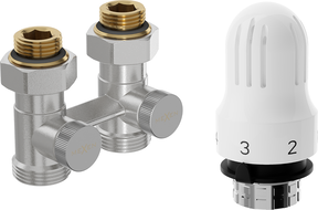 Mexen G04 ensemble thermostatique à deux tuyaux DN50, droit 1⁄2"x3⁄4", nickel - W912-012-948-01