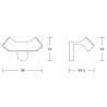 Mexen Lea doppelter Handtuchhaken, gold - 7026035-50