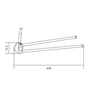 Mexen Remo dubbele draaibare handdoekhouder, wit - 70507255-20