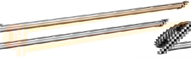 Mexen Remo double porte-serviettes pivotant, or rose - 70507255-60