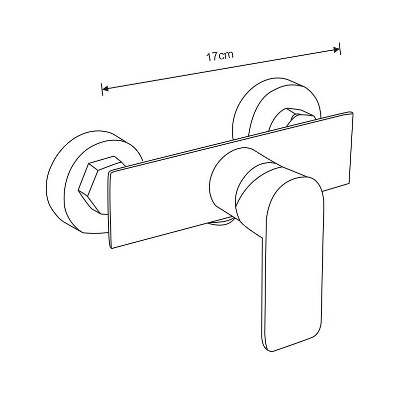 Mexen Alfa, white/gold shower mixer tap - 745740-25