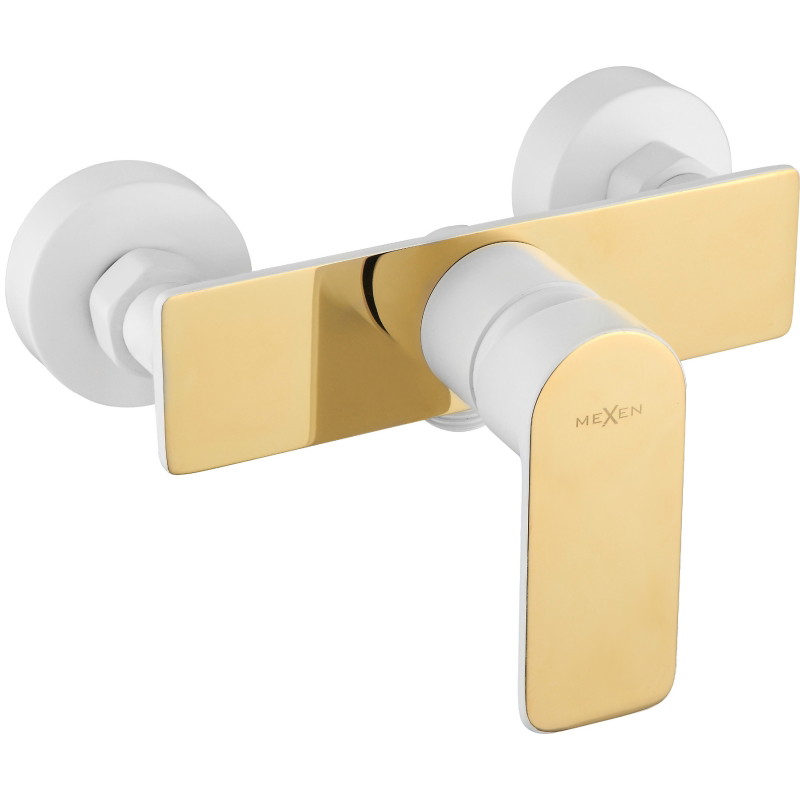Mexen Alfa shower faucet, white/gold - 745740-25