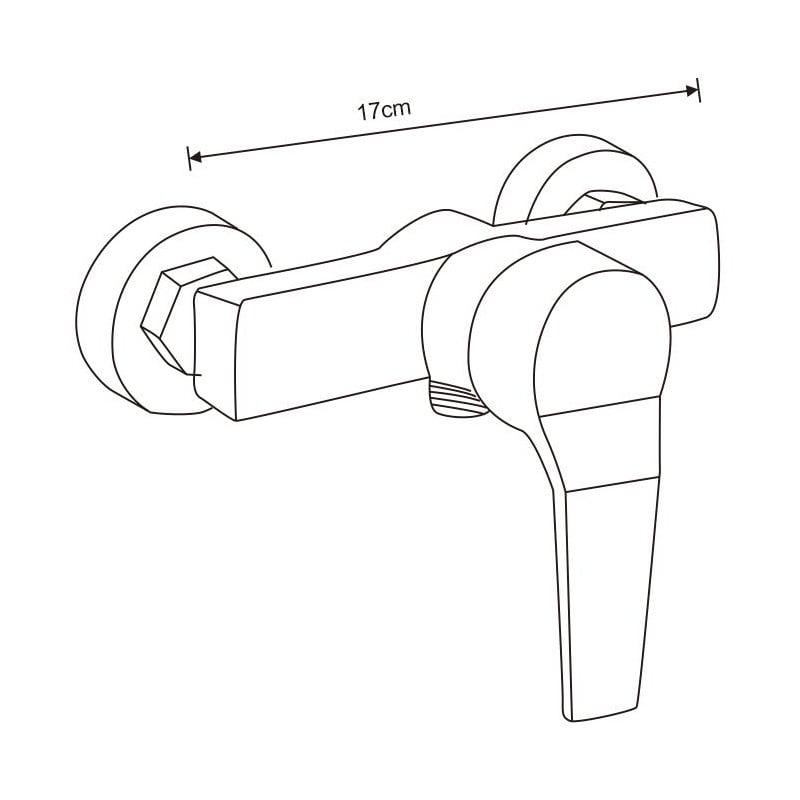Mexen Caro batería de ducha, negra - 746640-70