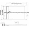 Mexen Amon ristkülikukujuline dušialus SMC 100 x 80 cm, hall - 4F618010