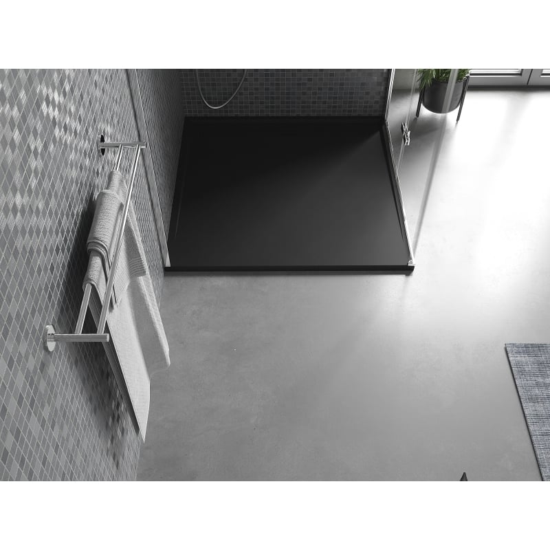 Mexen Amon dušialusikas ruudukujuline SMC 100 x 100 cm, must - 4F701010