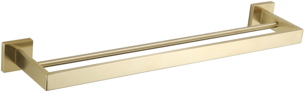 Mexen Vox dubbele handdoekhouder, geborsteld goud - 707025-55