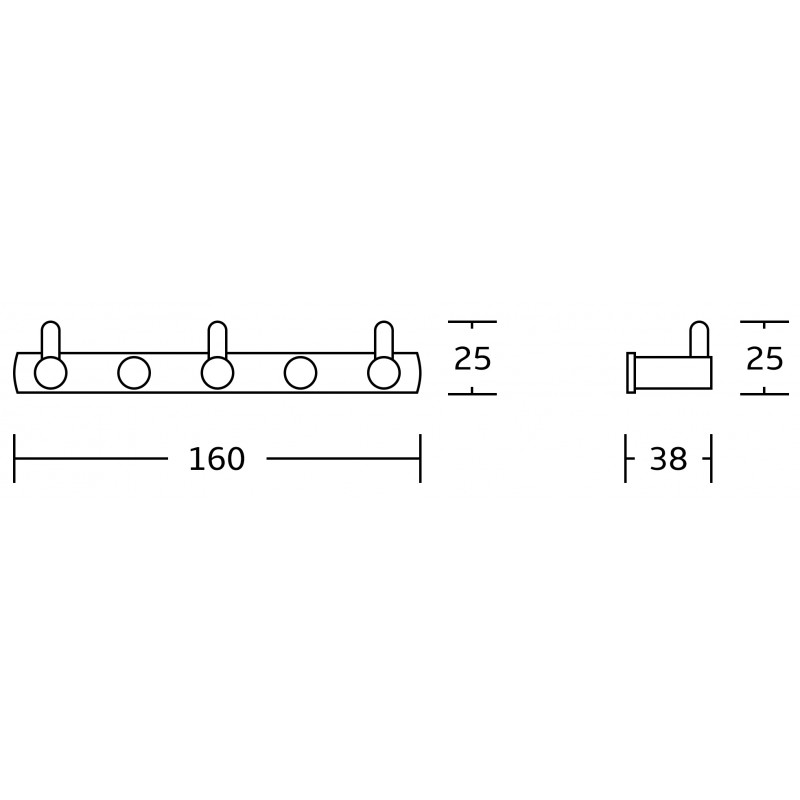 Mexen dreifacher Handtuchhaken, schwarz - 709163-70