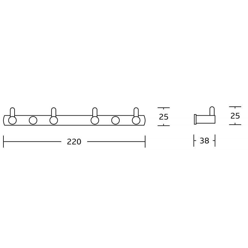 Mexen viervoudige handdoekhanger, chroom - 709164-00