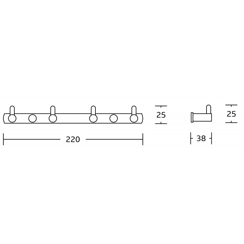 Mexen vierfacher Handtuchhaken, schwarz - 709164-70