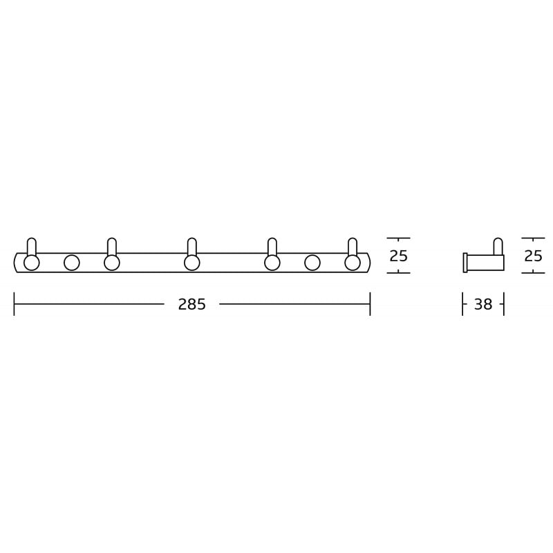 Mexen handdukshängare med fem krokar, svart - 709165-70