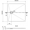 Mexen Bert quadratische Duschwanne SMC 90 x 90 cm, schwarz - 4K709090