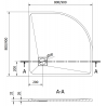 Mexen Bert Duschwanne halbkreisförmig SMC 80 x 80 cm, weiß - 4KR108080