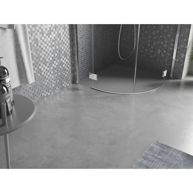 Mexen Bert Buedemduschen hallefkreesfërmegten SMC 80 x 80 cm, gro - 4KR618080