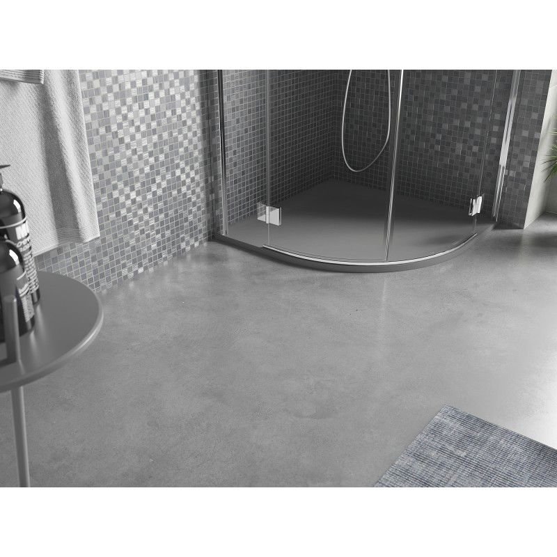 Mexen Bert semi-circular shower tray SMC 80 x 80 cm, grey - 4KR618080