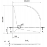 Mexen Bert brodzik półokrągły SMC 90 x 90 cm, szary - 4KR619090
