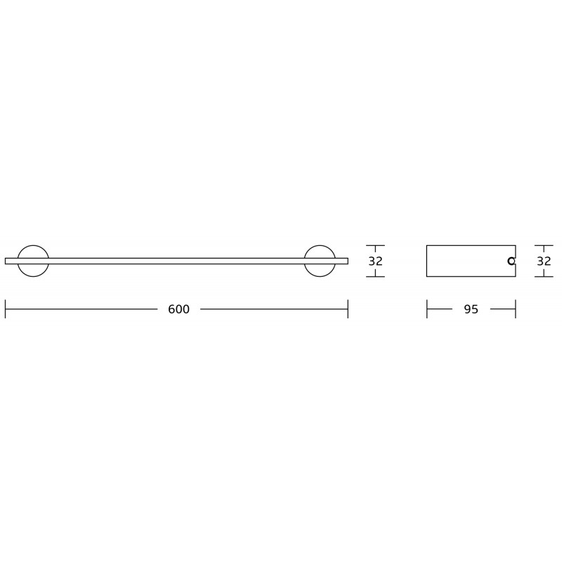 Mexen Aron double towel rack, black/chrome - 7088125-07