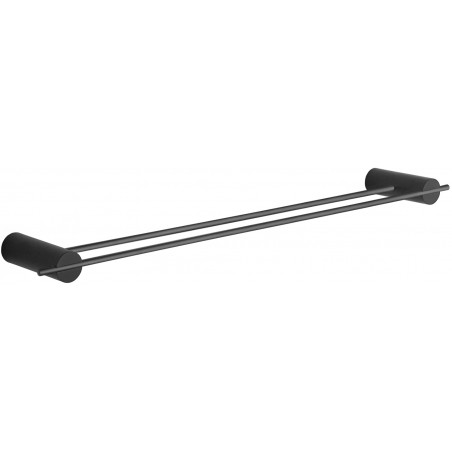 Mexen Aron dubbele handdoekhouder, zwart - 7088125-70