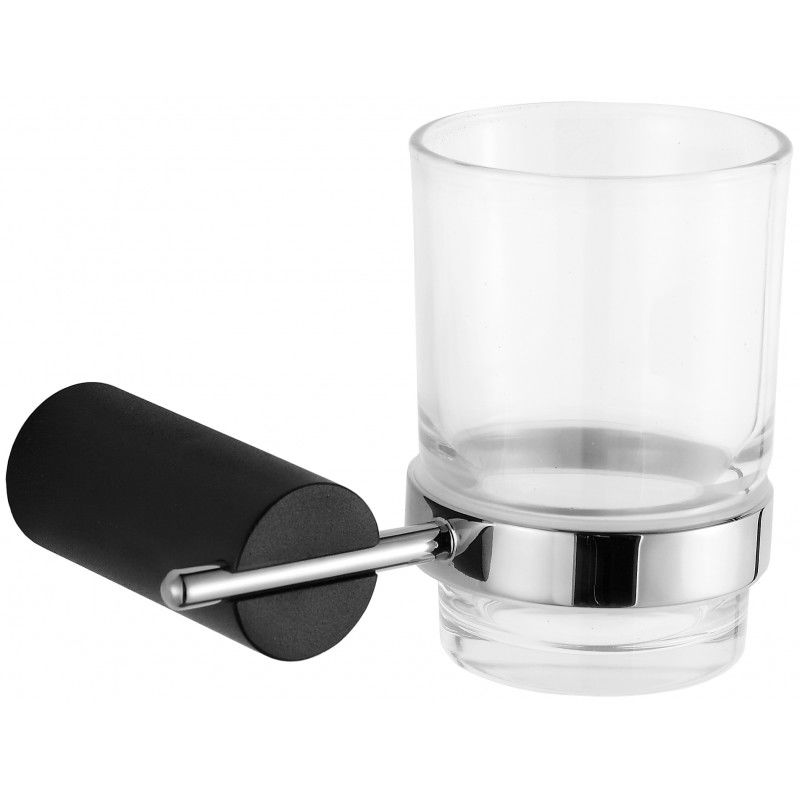 Mexen Aron vaso para cepillos de dientes, negro/cromo - 7088138-07
