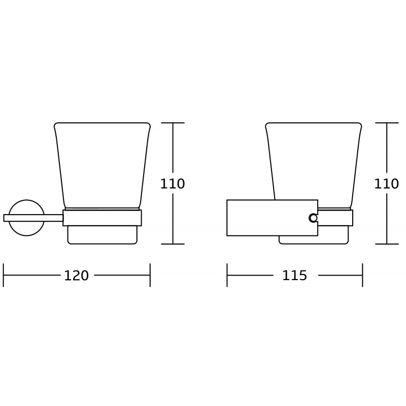 Mexen Aron vaso para cepillos de dientes, negro/cromo - 7088138-07